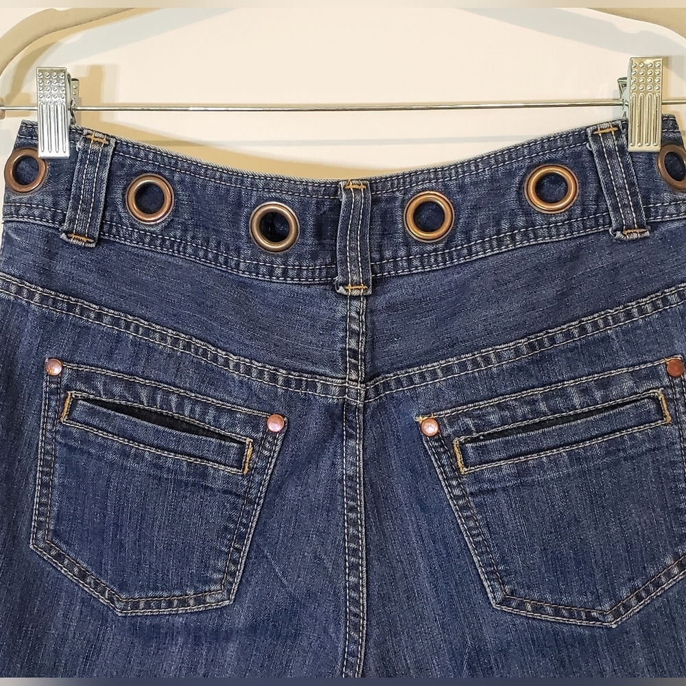 Christopher & Banks Capri Cropped Denim Blue Jeans Hi Rise Darkwash Size 4 - Picture 10 of 13